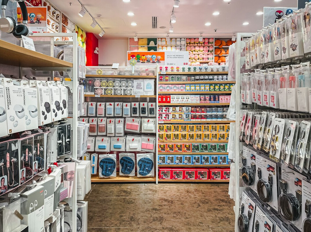 retail store interior with cameras