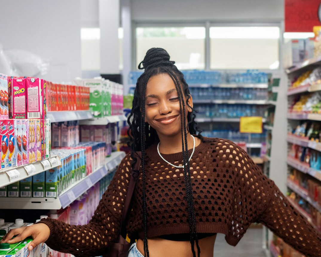 woman shopping in supermarket
